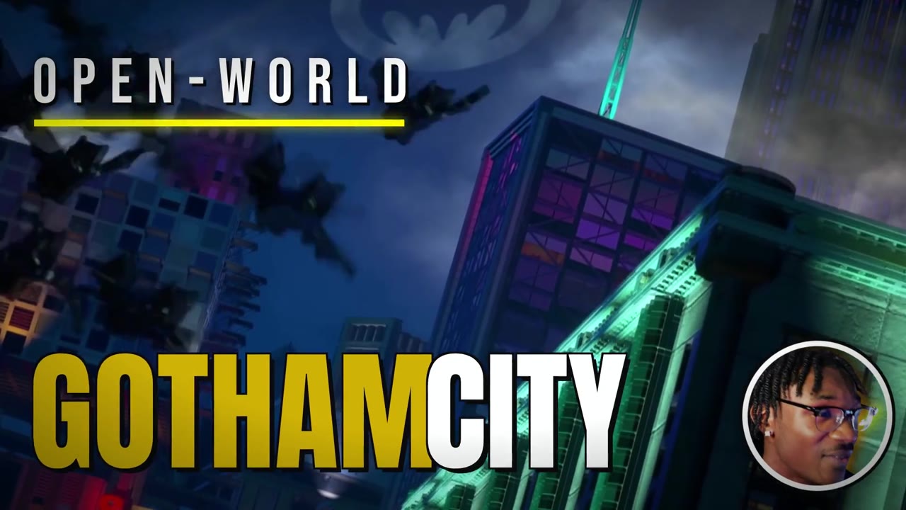 The LEGO Batman intro, Gotham City in neon